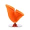 Manhattan Comfort Tulip Swivel Accent Chair in Orange and Polished Chrome AC029-OR - alternate 2